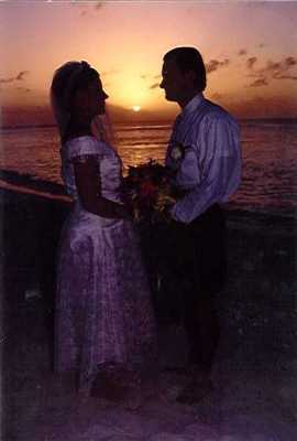 A sunset wedding
 in Anguilla